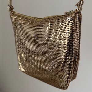 Whiting & Davis Vintage Gold Crossbody Bag